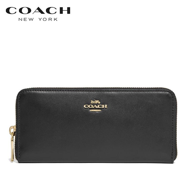 コーチ コーチ 長財布 新作 コーチ 財布 レディース メンズ コーチ 新作 2020新作 コーチ ブティックライン COACH スムース レザー スリム アコーディオン ジップ ウオレット ブラック