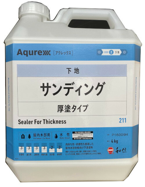 アクレックス サンディング 厚塗りタイプ 3.5kg 和信化学工業 下地 内壁 ドア 床 階段 手すり 巾木 テーブル インテリア 木部 水性 塗料