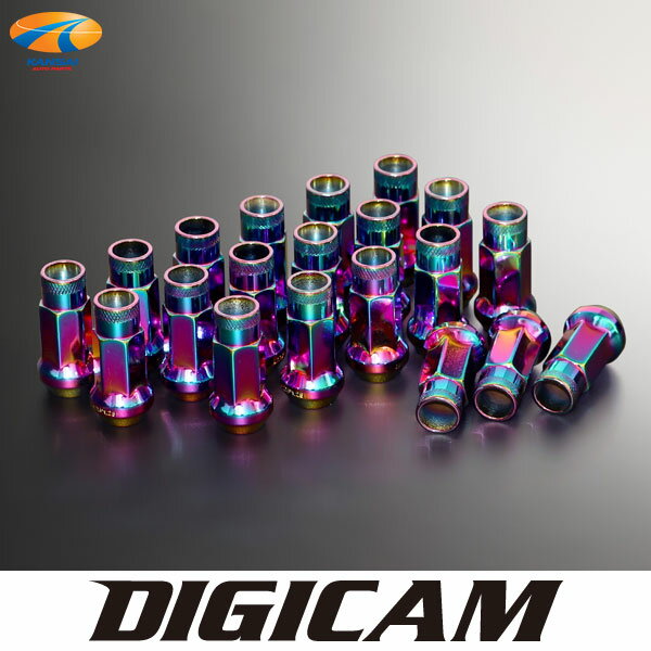 織戸学監修DIGICAM デジキャンクロモリレーシングナット オーロラカラー6角貫通 48mmP1.5/P1.2520本セット