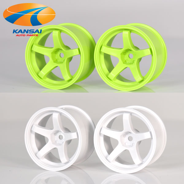 OVERDOSE×VALINOR-SPEC VALINO GV330ヴァリノ ホイールRCホイール ラジコンホイール2本セットホワイト/ライムイエロー　30mmオフセット+9のサムネイル