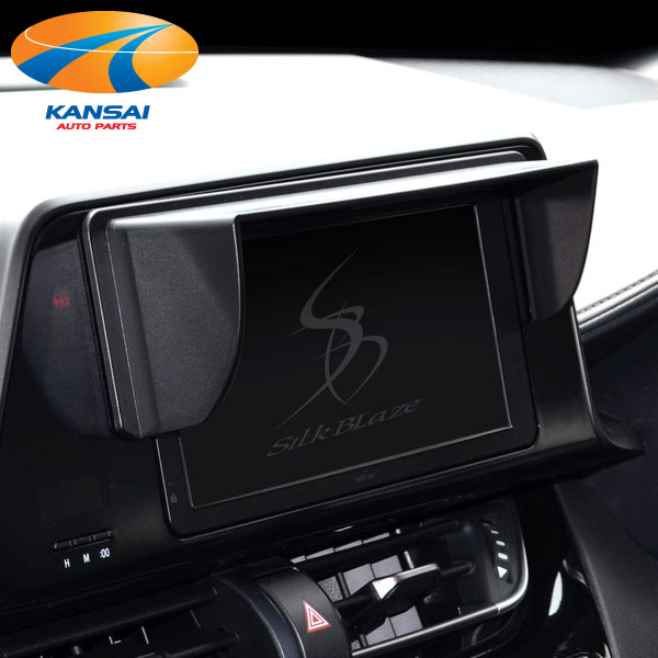 超特価　SilkBlaze シルクブレイズ車種専用ナビバイザーC-HRナビシェード カーナビ 日よけ 日差しカット オーディオ モニター 両面テープ付き 簡単取付 内装 ブラック