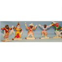 【中古】硬い置物朝鮮王朝時代のにぎやかなお面をかぶった人形5個セット 270911-1