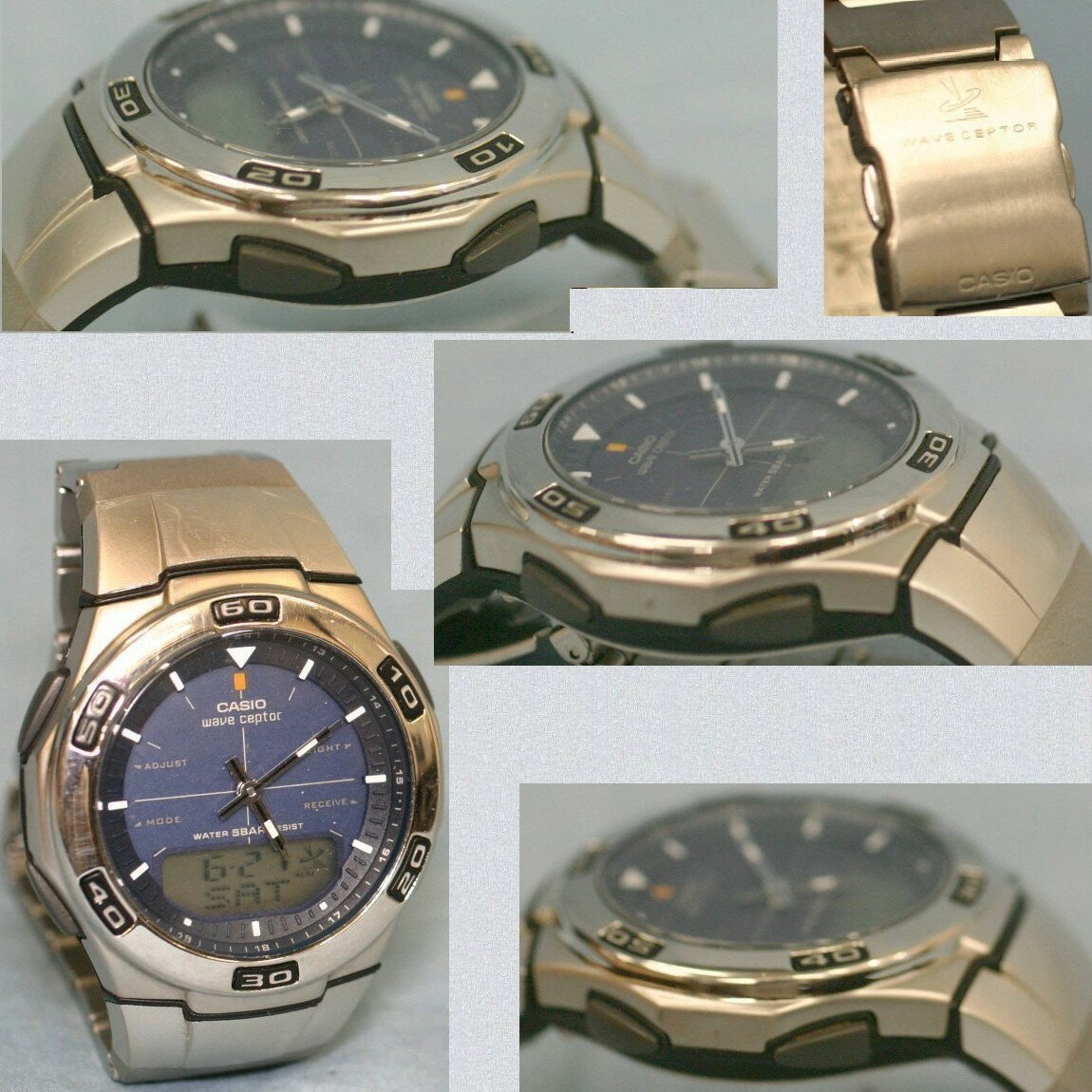 【中古】本物完動品カシオのメンズ小型軽量デジアナ時計WVA-105H　○A1-71