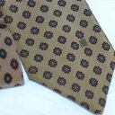 【中古】本物綺麗ランバン紳士用剣先8,1cmシルクのネクタイ濃いベージュ色地に沢山の模様が施されていますクリーニング済み300213-17