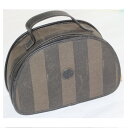 【中古】本物難ありフェンディのぺカン柄の半円形の形の化粧ポーチ サイズW22H15D7cm 〇C6-526