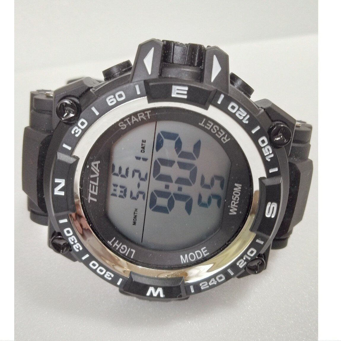 【中古】本物ほぼ新品TELVAテルバの紳士用時計TE-D375　1か月保証付き　〇A19-49-1　X-61