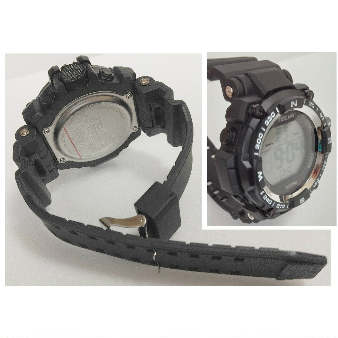 【中古】本物ほぼ新品TELVAテルバの紳士用時計TE-D375　1か月保証付き　〇A19-49-1　X-61