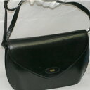 【中古】本物BALLYバリー女性用黒丈夫な革素材クラッチバッグ兼用ショルダーバッグ ○C10-506-2