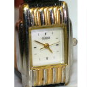 【中古】本物完動品GUESSゲスの女性用コンビの縦長時計電池交換済み2週間保障つき 〇A12-137