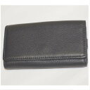 【中古】新品未使用紳士用黒い柔らかい革素材のキー&コインケース サイズW12H7D2cm プレゼントに最適 〇C17-68(4)
