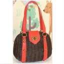 【中古】本物綺麗アナスイの女性用紅い革素材x黒いかごバッグ サイズW29H24D18cm 〇C17-155-3 保管場所2-28