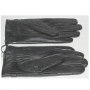 【中古】本物綺麗NICOLEニコルコレクションの女性用温かいラムスキン(羊革)素材の黒い手袋 サイズ表記24cm 〇D19-67-1と2 X-34