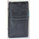 【中古】本物可グッチの紳士用GG柄革素材のシガレットケース(煙草入れ) サイズW6,5H12,5D2,2cm 〇C19-198-2 X-39