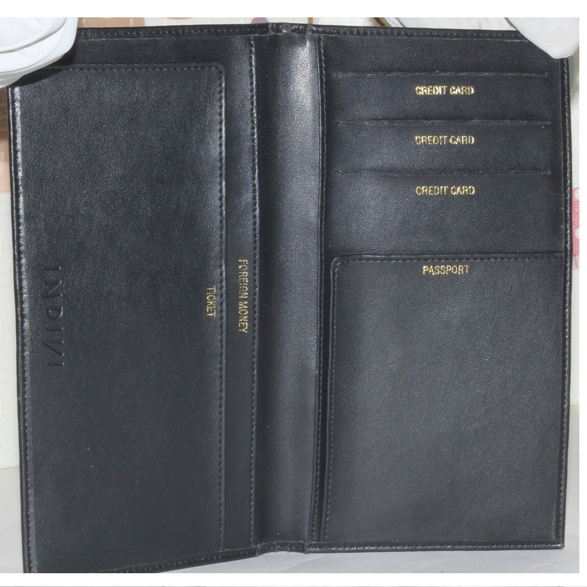 【中古】本物綺麗INDIVIインディヴィの紳士用黒い革素材のトラベルケース　サイズW22H12cm　〇C19-163-3　X-43