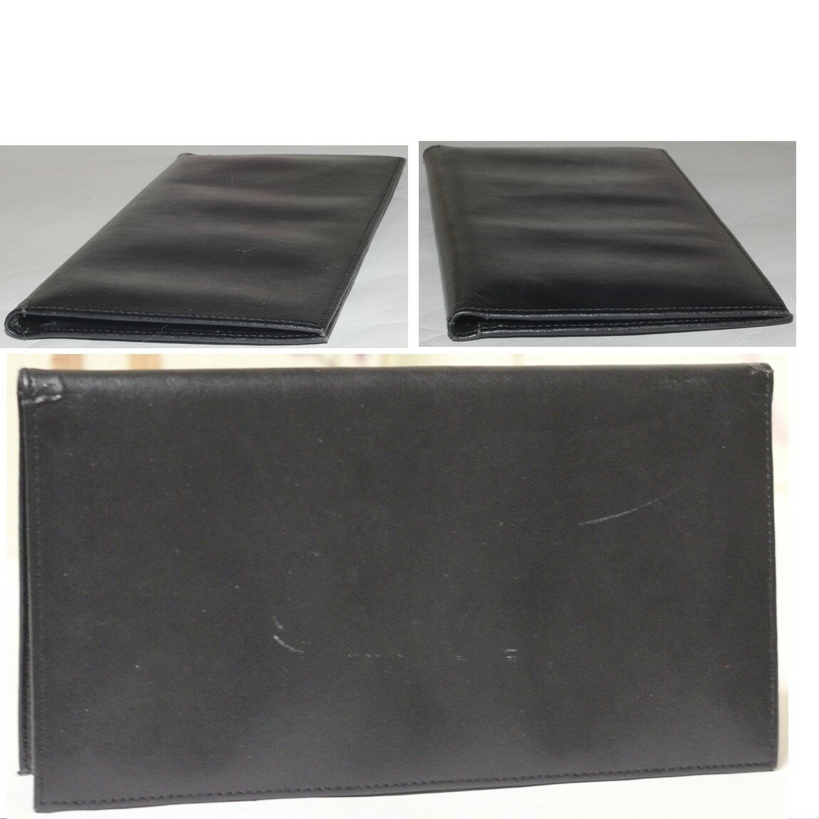 【中古】本物綺麗INDIVIインディヴィの紳士用黒い革素材のトラベルケース　サイズW22H12cm　〇C19-163-3　X-43
