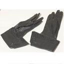 【中古】本物抜群に綺麗エルメスの女性用の幅の広い裾に花柄模様が刺繍されているお洒落なつくりの手袋 サイズ表記6 1/2 20241225-5