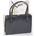 【中古】本物綺麗高級感漂うクロコダイルの革を使用したハンドバッグ サイズW26H19D6cm 〇C19-178-1 X-49(4)