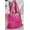 【中古】本物綺麗flanerフラネの女性用可愛いピンク色素材にロゴマークが施されている収納部分が2つに分かれているショッピングバッグ サイズW34,5H34cm...