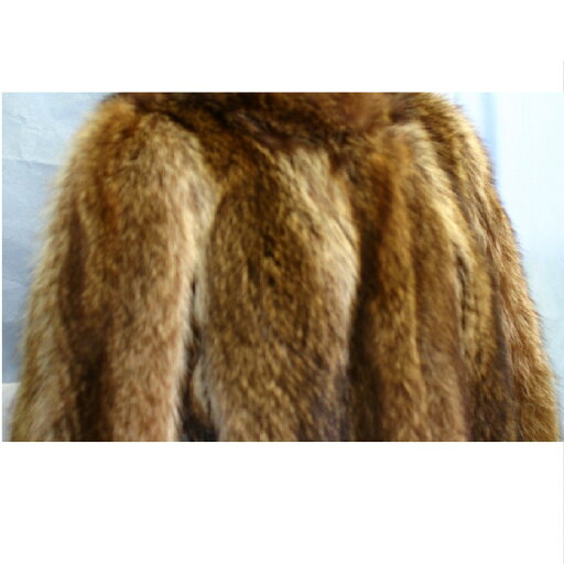 【中古】本物美品女性用焦げ茶x白縦ストライプ風暖かい毛皮 281221-2 【中古】本物美品女性用焦げ茶x白縦ストライプ風暖かい毛皮 281221-2