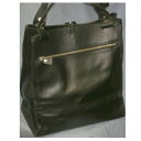 【中古】本物DaKoTaダコタ女性用黒い丈夫な収納力抜群縦長30cmショルダートート ○C8-615-3
