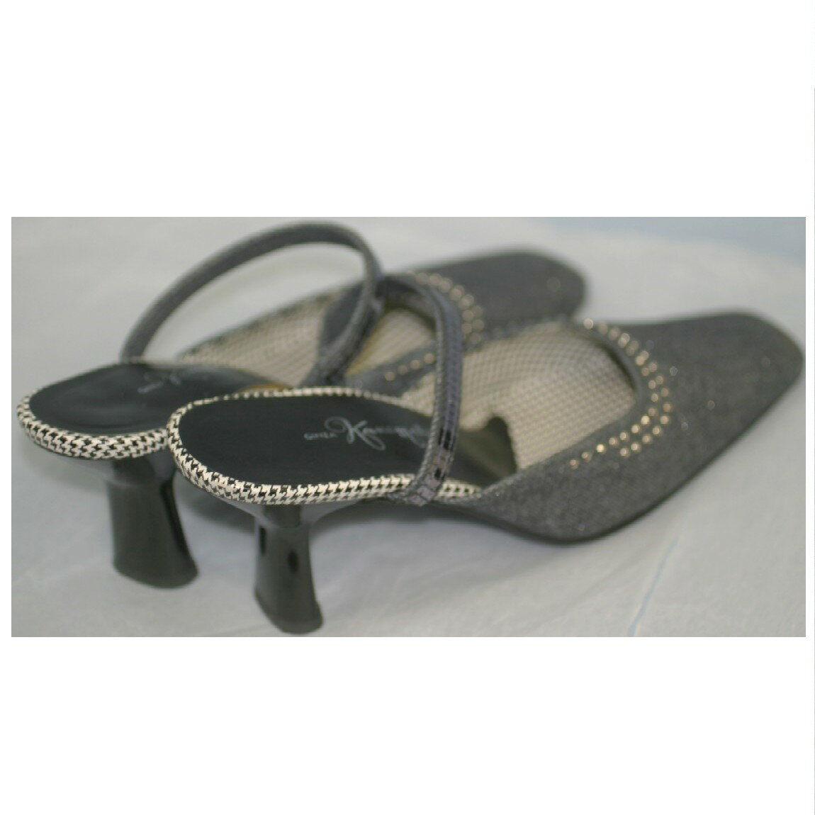 【中古】本物可銀座かねまつ女性用デニム地のお洒落なデザインハイヒール24　D 〇D10-106 保管場所2-T03