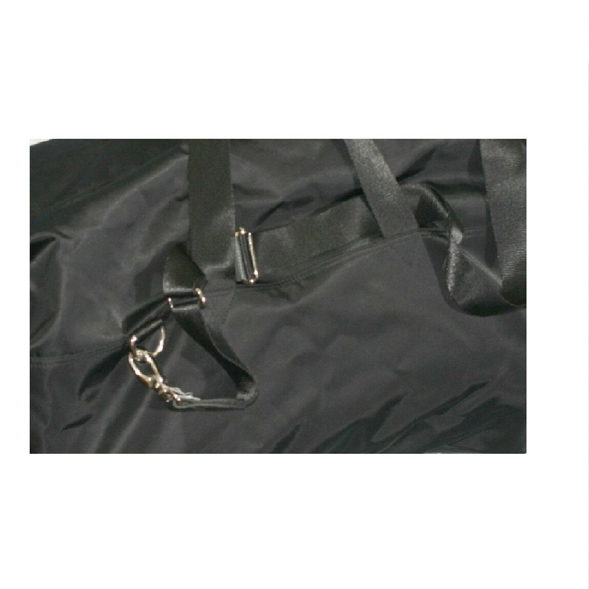 【中古】本物抜群に綺麗ゴールドファイル紳士用軽いナイロンキャンバス素材黒い54cm旅行鞄ボストンバッグ ○C11-311