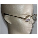 【中古】本物新品未使用小ぶりの金色メタル素材女性用のシニアグラス(老眼鏡)+3,00非球面レンズUVハードコート付き 重さ23g 〇D19-74-9 器-1