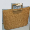 【中古】本物女性用夏向け竹素材45センチト-トバッグ美品かごバッグ 270730-1