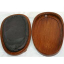 【中古】長期保管未使用中国製の専用ケース付き硯 17,5x10,7x2cm 290816-1