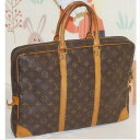 【中古】本物難ありL/Vモノグラム柄の書類鞄M53361ブリーフケース サイズW41H29D6cm ジャンク品 〇C17-191-2