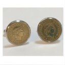 【中古】本物美品CONFOEDERATIO HELVETICAの1986刻印の金色コイン2個を使用したカフスボタン 重さ2個で12g 〇D18-3-1と2 X2