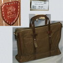 【中古】本物新品同様ビサルノVISARNO紳士用縦ストライプ30x40x10センチビジネスバッグ書類鞄フランクダニエルコラボ ○C9-269
