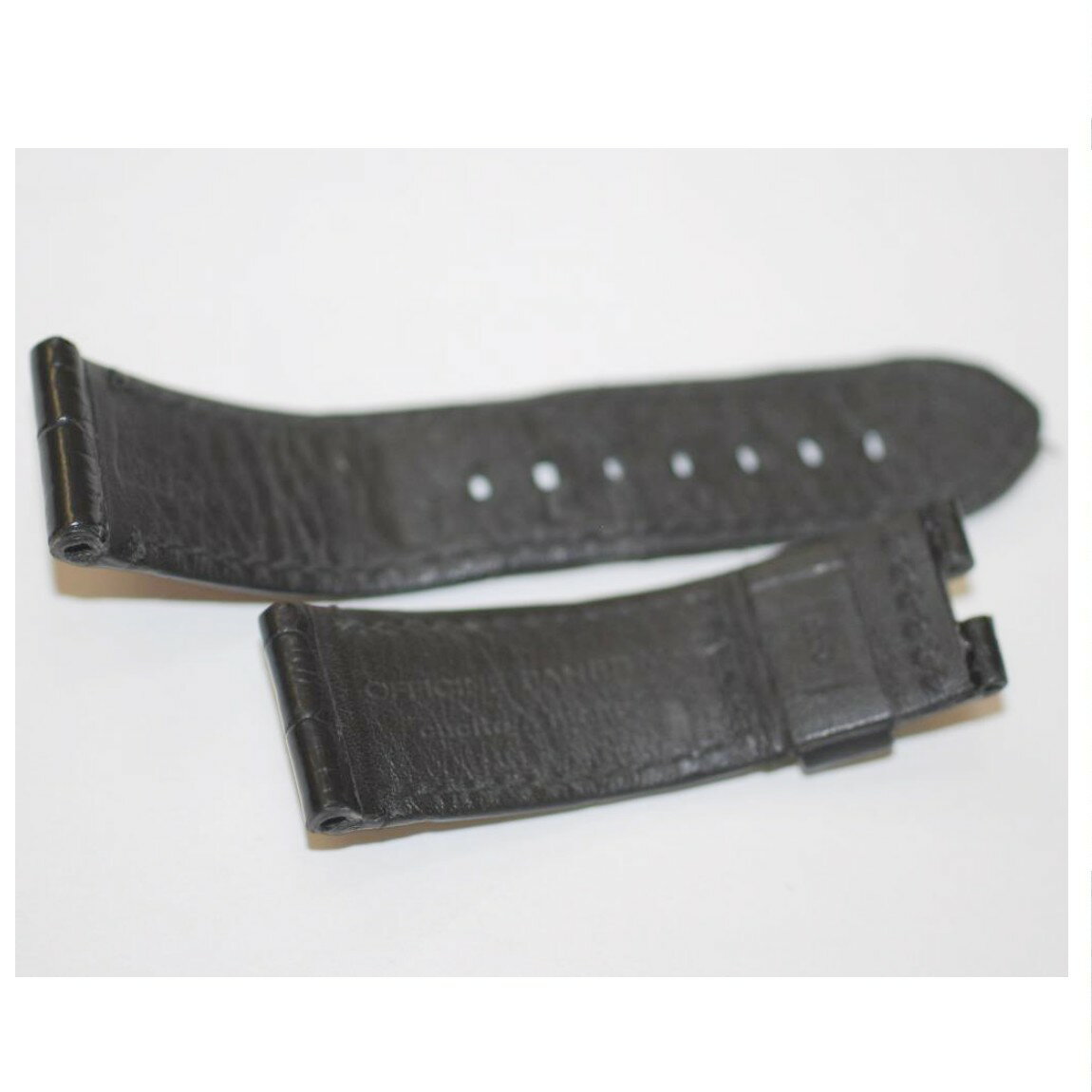 【中古】PANERAIパネライのDバックル用革ベルトアリゲーター黒　○A15-39-2