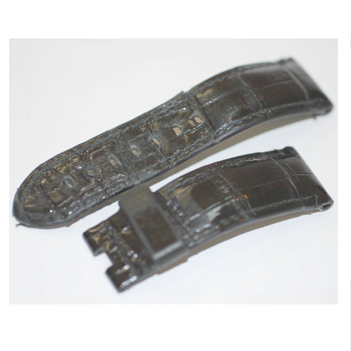 【中古】PANERAIパネライのDバックル用革ベルトアリゲーター黒　○A15-39-2