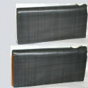 【中古】本物新品未使用イトウヨーカドー輸入紳士用ファスナーつきカーキチェック柄長財布中はキャメル色定価6900円プレゼントに最適 〇C12-229