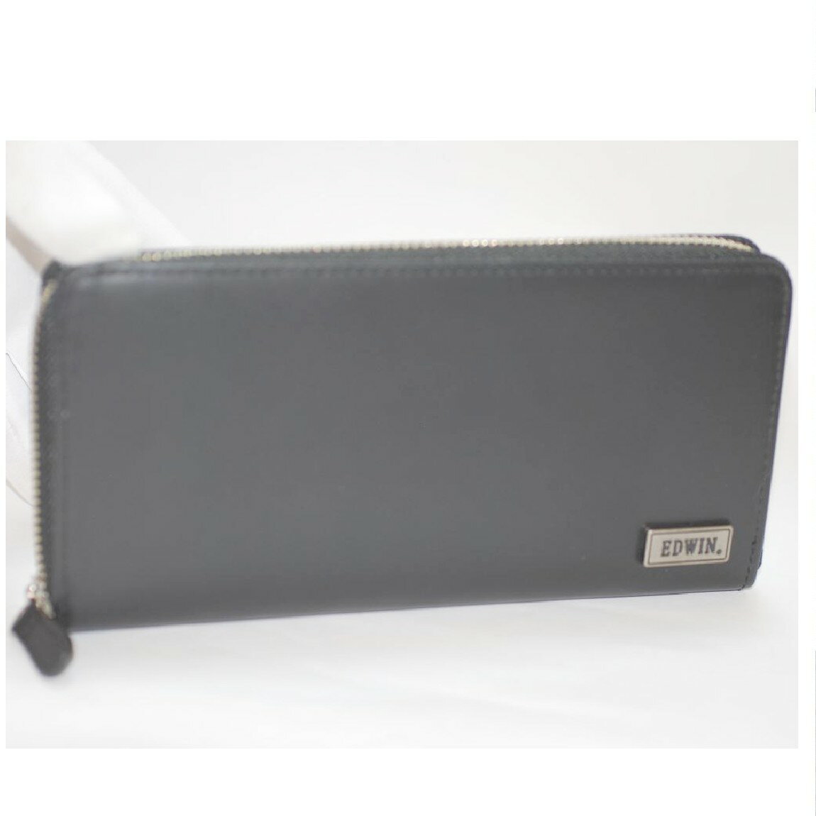 【中古】本物新品未使用EDWINエドウィンの紳士用ラウンドファスナー長財布　サイズW19H10cm　○C16-18　LQ