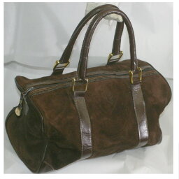 【中古】綺麗女性用バックスキン素材の旅行鞄ボストンバッグ　サイズW33xH18xD19cm　○C14-268-7　KT-9