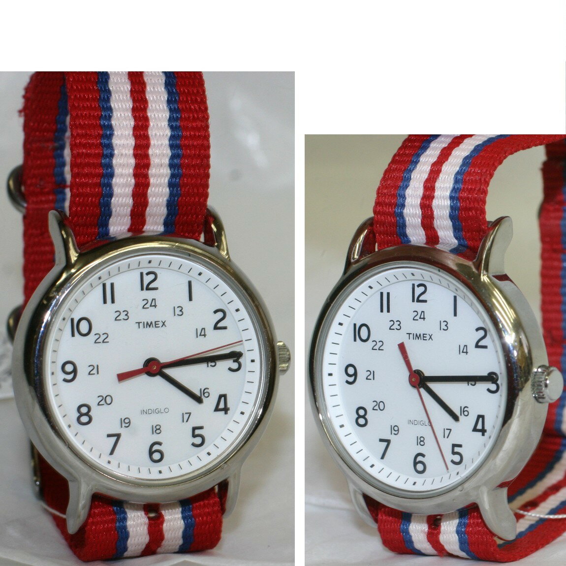 【中古】本物完動美品タイメックス紳士用綺麗な白文字盤アナログ時計CR2016CELL ○B13-104