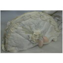 【中古】綺麗アイボリー色の綿素材のポーチ サイズW19xH12,5xD5cm ○C14-272-14 保管場所2-12
