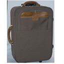 【中古】本物可Atsuko Yアツコロゴマークの茶色いキャンバス素材キャスター付きトランク サイズW32H52D19cm 〇C16-216-2 4-003
