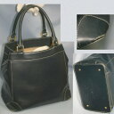 【中古】本物キタムラ女性用濃紺台形ハンドバッグ傷、擦れあります ○C9-566-2