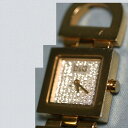 【中古】本物完動品D&Gロゴ付金色女性用ナイト&デイブレス型時計DW0029 ○A8-74