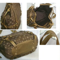 【中古】本物新品同様BALLYバリー女性用綺麗なゴールド色開閉部分が巾着式のセミショルダートートバッグサイズW39H28D10cm
