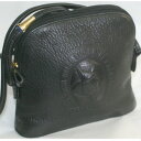 【中古】本物抜群に綺麗CAVALLINAカバリーナ黒い女性用正面に馬の顔の型押し斜め掛け可能ショルダーポーチ サイズW17H18D4,5cm ○C13-399