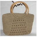 【中古】綺麗 女性用の夏向け濃いベージュ色のかごバッグ サイズW38H23D11cm 20240619-1 X-16