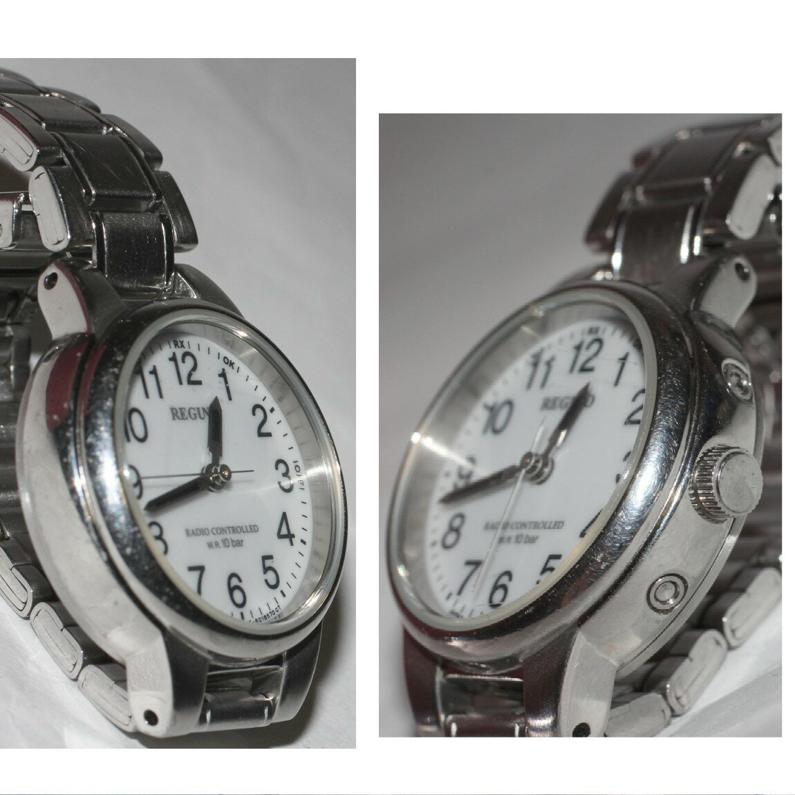 【中古】本物完動美品シチズンのソーラー電波時計REGUNOレグノ　2週間保証付き　〇A18-58-2　X-15 2H5