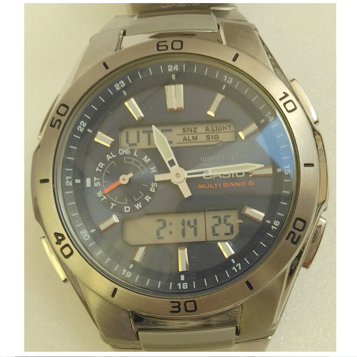 ORIENT - 【中古】本物完動美品CASIOカシオの紳士用時計ウェブセプターマルチバンド6タフソーラー時計　1か月保証付き　〇A20-29　X-77