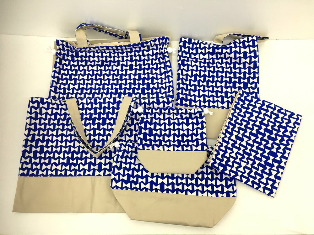 未使用品 reicom 入学入園6点セット ブルー レッスンバック 上履入れ 体操着袋 ランチョンマット お弁..