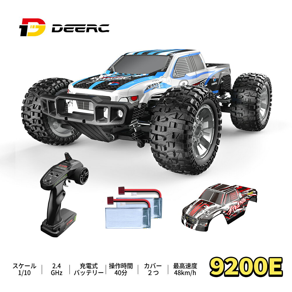 DEERC 饸󥫡 RC 饸 ե 饸󥫡Ҷ ͵饸 ® 40km/h  Ҷ 1/10 4WD ® ۤȴ Хåƥ꡼2 40ʬ  ˤ  £ʪ Ҷ ʳؽˤ ǧںѤ 9200E