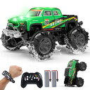 【23%OFFクーポン配布中】DEERC 水陸両用 ラジコンカー 子供向け ラジコン オフロード 車 rc car リモコンカー おもちゃ 四輪駆動 2つの操作モード 防水 ジェスチャー操作 7種類のライト ワンキースタンド 操作時間70分 子供 取扱説明書 BG028 (緑)